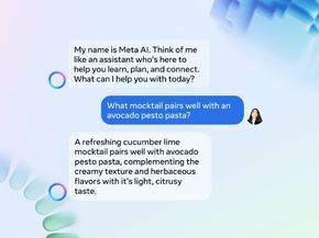 Den nye KI-assistenten Meta AI kan brukes direkte i chatvinduet og svare på alle mulige spørsmål. <i>Foto: Meta</i>