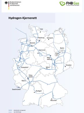 Rørnettet skal dekke hele Tyskland og koble tysk hydrogen til resten av Europa.