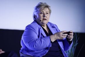 En fin gjennomgang, men lite nytt, mente Høyre-leder Erna Solberg. <i>Foto:  Arash A. Nejad</i>