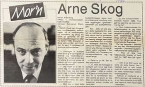 I et intervju med Vestfold Arbeiderblad i februar 1986 forteller NSB-mannen Arne Skog at det må brukes mer penger for å få orden på jernbanen.