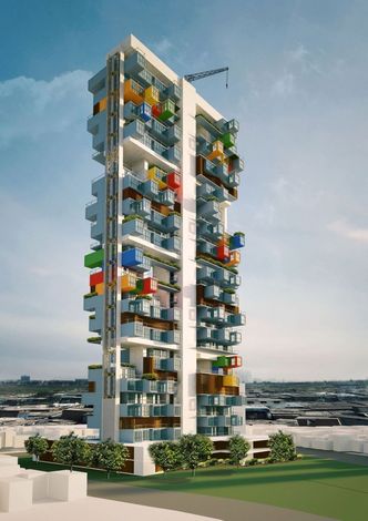 Modulbygg Vinneren: Ganti+Associates designet et modulært bygg som kan utvides - og har både solcellepaneler og mikrovindturbiner.