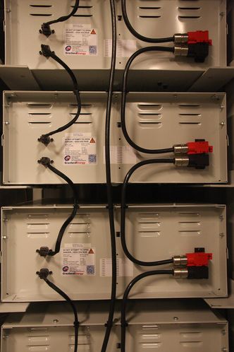 Boring og bølgerBatteribanken til hybridlaboratoriet er på 50 kWh og står i en container i kjelleren på Marintek.
