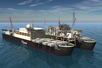 Tungløftefartøyet som skulle fjerne Yme skulle egentlig hete Pieter Schelte, etter den avdøde ingeniøren og SS-soldaten Pieter Schelte Heerema. Navnet ble til slutt endret til Pioneering spirit. Bilde:  Allseas