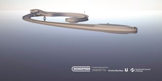 Ideen med kunstig sjøbunn kommer fra offshore olje- og gassindustrien og er ikke tidligere foreslått brukt til bruer. Illustrasjon: Snøhetta