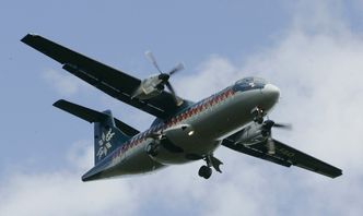 Et tilsvarende ATR-42 fra nå nedlagte Coast Air steilet over Folgefonna i 2005. Foto: Scanpix