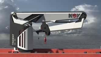 Fibertau og kranTrident-krana kan spole hele fibertaulengden på 3000 meter inni pidestallen.