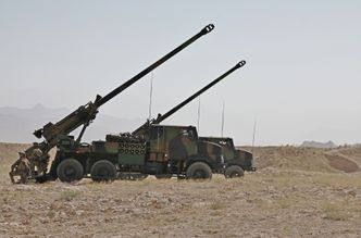 CaesarØvelsesskyting med Caesar utenfor Bagram i Afghanistan.