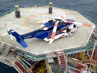 S-92A etter nødlanding på Yme. Foto: Bristow/SHT