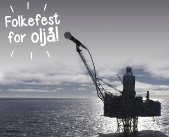 «Folkefest for oljå», med appeller og konserter, skal fortelle politikere og andre at Norge fortsatt trenger oljenæringen. Statoil/Illustrasjon: Lederne
