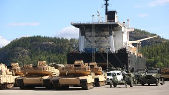 De første amerikanske stridsvognene losses i Norge for halvannet år siden. Foto: Master Sgt. Chad McMeen