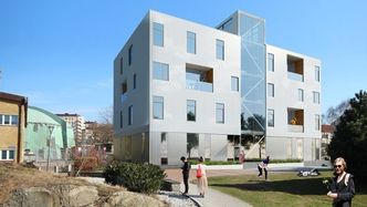 I løpet av våren skal 30 - 40 studenter, samt gjesteforelesere og forskere flytte inn i HSB Living Lab ved Chalmers universitet i Sverige. Foto: Tengbom