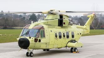 Bakkekjøring av det første norske AW101-helikopteret. Foto: Finmeccanica