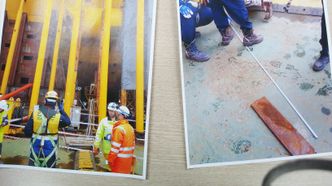 Ulykken på Aasta Hansteen skjedde på formiddagen 10. mars. Det er sparkeplaten på bildet til høyre som traff kvinnen i leggen, ifølge fagforeningen ISWU. Foto: ISWU