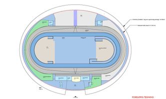 Skissene for velodromet på Sola ligger klare, men vil ikke bli realisert om ikke staten dobler dagens finansiering. Foto: LN-arkitekter