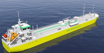 LNG bunkringsskip basert på en ombygget bulkbåt blir ikke videreført i GKP. Foto: GKP