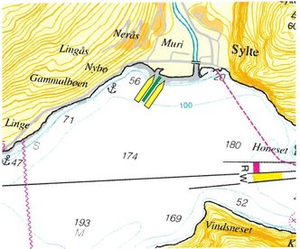 Konsulentselskapet Nyvoll har studert vind, strøm og bunnforhold for å finne beste plassering av den flytende kaia med plass til to skip på opptil 340 meters lengde. Foto: Fjord Pontoon/Nyvoll