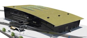 Mottaksanlegget: Hit kommer nesten en halv million tonn søppel årlig som bearbeides til brennstoff. Foto: Scheiwiller Svensson Arkitektkontor AB