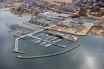 I dag: Dette flyfotoet viser Grilstad Marina i april i år. Foto: Grilstad Marina