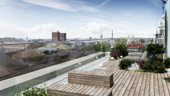 God arkitektur: Det er lettere å få gjennomslag for en smart og lekker løsning, men det krever noe ekstra av de som styrer prosessen. Ved å flytte det tekniske rommet på takterrassen åpnes den mot byen.