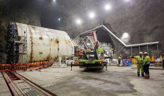 Tunnelboremaskinen som brukes til å drive Follobane-tunnelen. Foto: Mari Gisvold