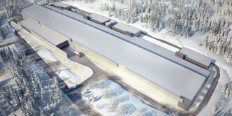 Illustrasjon av anlegget til Facebook i svenske Luleå, som sto klart i 2013. Allerede året etter gikk de i gang med en ekstra hall. Totalt er det lagt opp til inntil tre haller på samlet 84.000 kvadratmeter.
