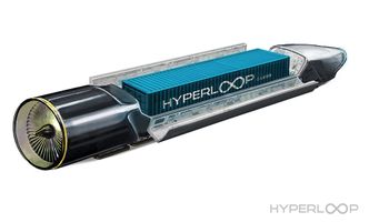 Hyperloop Ones visjon for godstransport på systemet. Foto: Hyperloop One