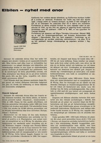 Ingeniør Uno Falk reder ut for utfordringene til elektriske biler i 1967. Foto: Arkiv