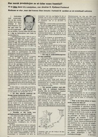 Elbil A/S-direktøren forsvarer norsk elbilproduksjon i Teknisk Ukeblad. Foto: Arkiv