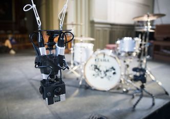 Kamerariggen består av fire spesialbygde GoPro Hero 4, batteripakker og en serie med fester som lot oss tilpasse vinkelen på hodet og øke vekten slik at det hele ble mer stabilt. Foto: Eirik Helland Urke, TU.no