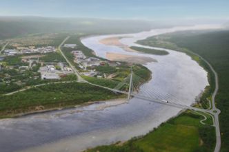 Grønn Kontakt ser for seg at det kan bli mulig å bygge ladere i Finnmark i fremtiden. Dette er nye Tana bru, som skal stå klar i 2019. Foto: Statens Vegvesen