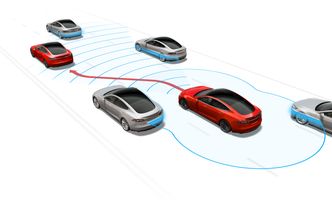 Tesla Autopilot leser trafikken rundt seg, og kan selv avgjøre hvordan den best tar seg frem. Systemet er også en integrert del av Teslas sikkerhetspakke. Foto: Tesla