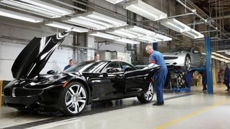 Fisker Karma på produksjonslinja til Valmet Automotive i Nystad på den finske sørvestkysten i 2011. Foto: Valmet Automotive