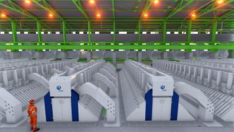 Slik vil hallen til Hydro Karmøy Pilot se ut med 48 HAL4e-celler og 12 HAL4e Ultra-celler. Foto: Hydro