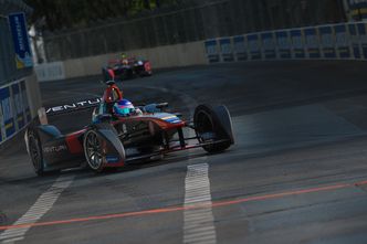 Venturis Formel E-bil under løpet i Berlin i mars i år. Foto: Spacesuit Media