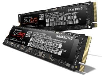 Samsungs lanserte nylig to nye SSD-er, 960 Evo og 960 Pro. Begge benytter 3D NAND-minne. Foto: Samsung