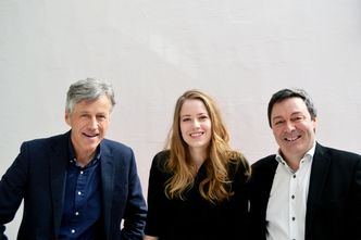 Listen AS: Daglig leder Snorre Vevstad, designer Ingri Ørsal Skogsrød og CTO Ralph W. Bernstein. Bilde: Listen AS