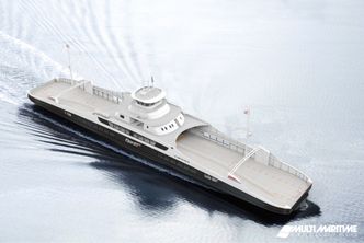 Fjord1-fergene bygges i stål og skal ha plass til 120 biler, 12 vogntog og 349 personer. Foto: Multi Maritime