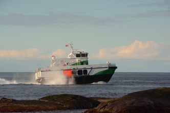 Umoes Wave craft-konseptet er en videreføring av såkalte surface effect-båter, som kombinerer katamaranskrog med luftputer. Ventiler i luftputene sørger for at trykket automatisk justeres, slik at bevegelsene fra bølgene motvirkes. Slik skal de sørge for at havvind-teknikere unngår å bli sjøsyke. Foto: Ina Steen Andersen