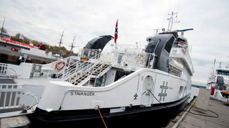 MS Prinsen gikk i fjor høst på biogass i anledning biogassdagen. Det var første gang et skip gikk på biogass, så langt TU og Energigass Norge kjenner til. Bilde:  Mathias Klingenberg