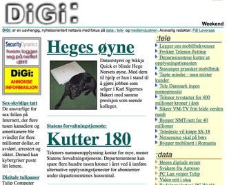 Slik så digi.no ut i «gamle dager». Foto: Skjermdump