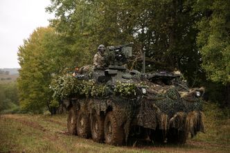 Stryker-vogn tilhørende Regimental Engineer Squadron, 2nd Cavalry Regiment på øvingsfeltet i Hohenfels i Tyskland i starten av oktober. Foto: Pfc. Rachel Wilridge