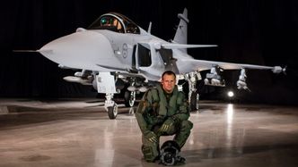 Gripen Ekko ble rullet ut i Linköping i mai 2016. Foto: Saab