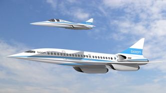 Illustrasjon av demonstratoren sammen med fullskalaflyet. Foto: Boom Technology