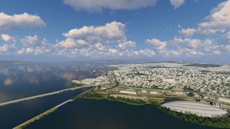 Ved hjelp av en BIM-modell ser man her et detaljert bilde av Hamar fra luften. Foto: Rambøll og Sweco