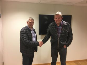 Leif Dalen, Dalen Betong (t.v.) og Tor Magne Kvia, Sandnes & Jærbetong. Foto: Sandnes & Jærbetong