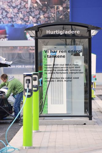 Hurtiglader ved Ikea Slependen. Foto: Johan Nord/Ikea