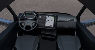 Inne i hytta på Nikola One er det en 21-tommersskjerm. Foto: Nikola Motor Company