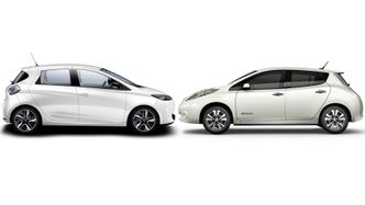 Første generasjon Renault Zoe og Nissan Leaf. Bilde: Renault/Nissan