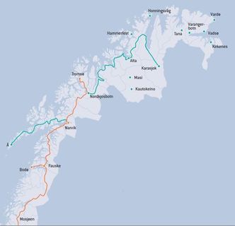 Slik så Enova for seg hurtigladerutbyggingen i nord. Foto: Enova