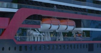 Harding i Rosendal leverer tre ulike typer redningsfartøyer til Hurtigrutens nye ekspedisjonsskip. Til hvert skip leveres to rene livbåter, to kombinerte liv- og tilbringerbåter og to MOB-båter. Foto: Rolls-Royce